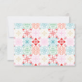 メキシコ熱帯水色QR目的地の結婚式 出欠カード (裏面)