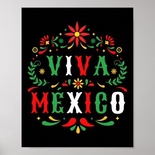 メキシコ独立記念日とシンコのためのVivaメキシコ ポスター (正面)