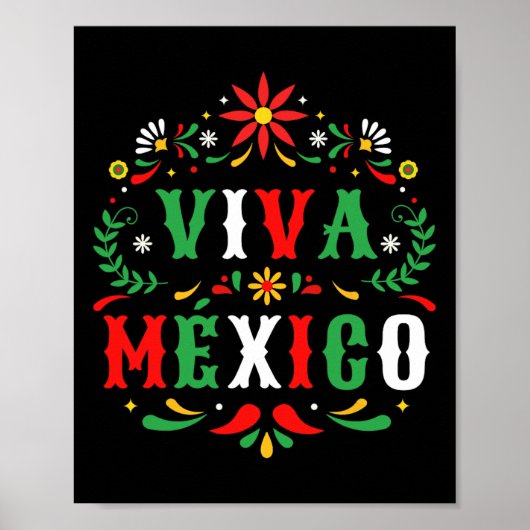 メキシコ独立記念日とシンコのためのVivaメキシコ ポスター (正面)