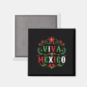 メキシコ独立記念日とシンコのためのVivaメキシコ マグネット (正面/裏面)