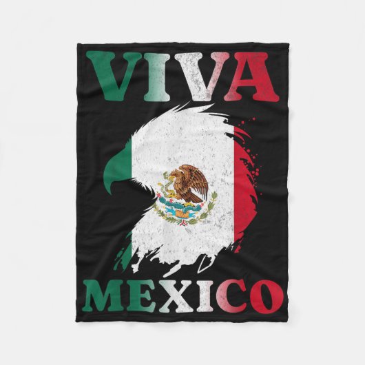 メキシコ独立記念日イーグルメキシコ国旗の女性G フリースブランケット (正面)
