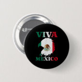 メキシコ独立記念日イーグルメキシコ国旗の女性G 缶バッジ (正面&裏面)