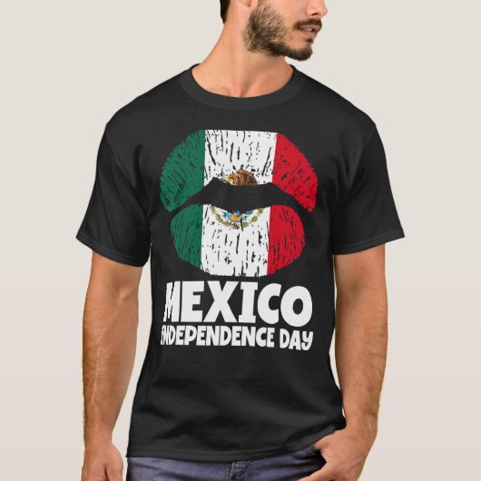 メキシコ独立記念日2022唇プライドメキシコFl Tシャツ (正面)