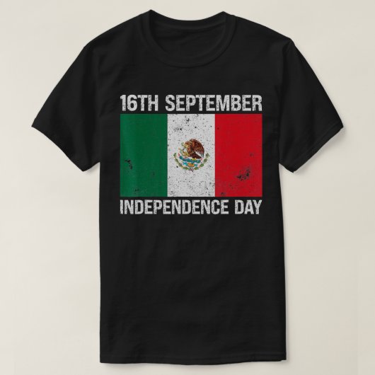 メキシコ独立記念日9月16日メキシコ国旗 Tシャツ (デザイン正面)