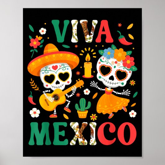 メキシコ独立記念日 メキシコ国旗 祭り ポスター (正面)