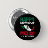 メキシコ独立記念日Est 9月16日メキシコ 缶バッジ (正面&裏面)