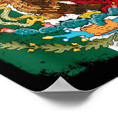 メキシコ独立記念日Vivaメキシコ女性の男の子 ポスター (角)