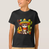 メキシコ猫Cinco De Mayo Kitten Let's Fiesta Viva Tシャツ (正面)