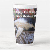 メキシコ産の波に乗ってかわいいなツキセド猫おもしろマグカップ カフェラテマグ (正面)