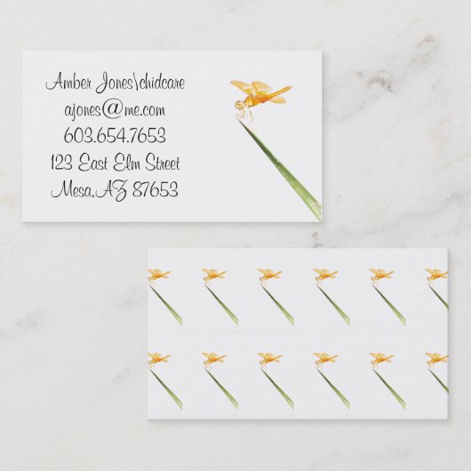 メキシコ産アンバーウィングトンボ 名刺 (正面/裏面)