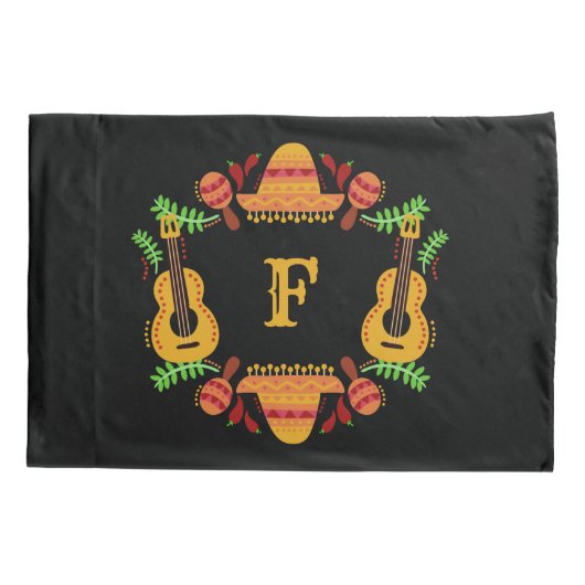 メキシコ産カスタム品モノグラム枕ケース 枕カバー (裏面)