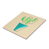 メキシコ産サボテンのかわいいサグアーロ・アート タイル (側面)