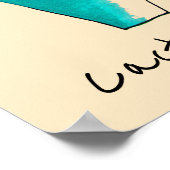 メキシコ産サボテンのかわいいサグアーロ・アート ポスター (角)