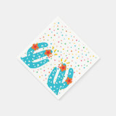 メキシコ産サボテンカラフル水玉模様誕生日 スタンダードカクテルナプキン (角)