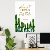 メキシコ産サボテン誕生日歓迎サイン ポスター (ホームオフィス)