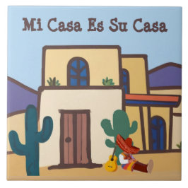 メキシコ砂漠のアドビホーム Mi Casa Es Su Casa タイル