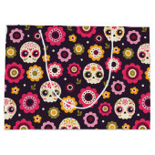 メキシコ砂糖のスカルの花柄パターン ラージペーパーバッグ (裏面)
