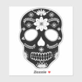 メキシコ砂糖スカル白黒ステッカー シール (シート)