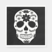 メキシコ砂糖スカル黒白ナプキン スタンダードランチョンナプキン (正面)