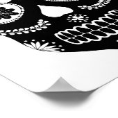 メキシコ砂糖スカル2白黒ポスター ポスター (角)