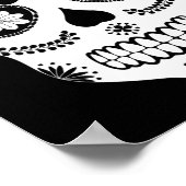 メキシコ砂糖スカル2白黒ポスター ポスター (角)