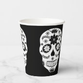メキシコ砂糖スカル2白黒紙カップ 紙コップ (裏面)