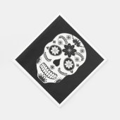 メキシコ砂糖スカル2黒白ナプキン スタンダードランチョンナプキン (角)