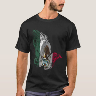 メキシコ祈国旗の手 Tシャツ