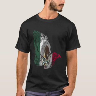 メキシコ祈国旗の手 Tシャツ