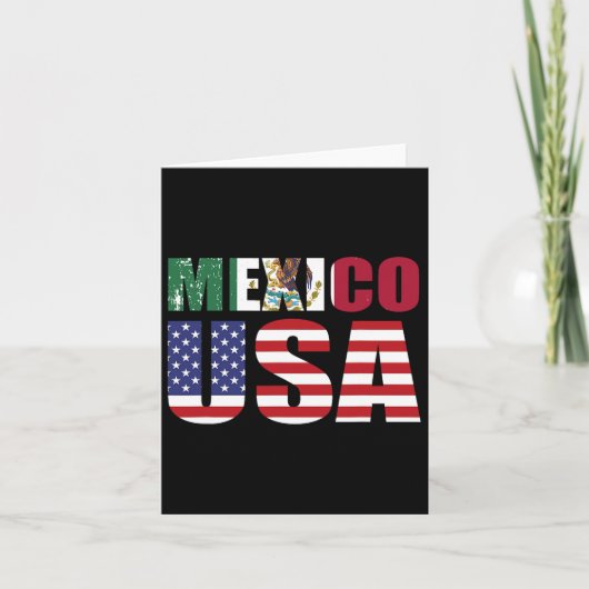 メキシコ米国国旗パトリオットメキシコ国旗 カード (正面)