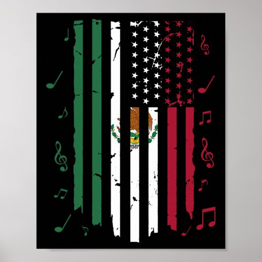 メキシコ米国国旗パトリオットメキシコ国旗 ポスター (正面)