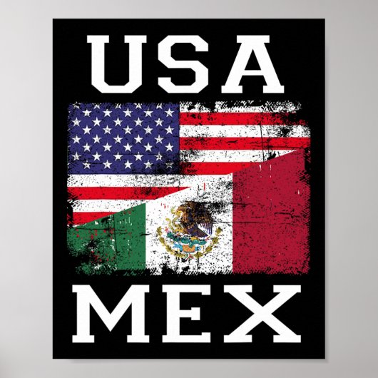 メキシコ米国国旗パトリオットメキシコ国旗 ポスター (正面)