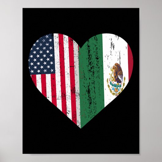 メキシコ米国国旗パトリオットメキシコ国旗 ポスター (正面)