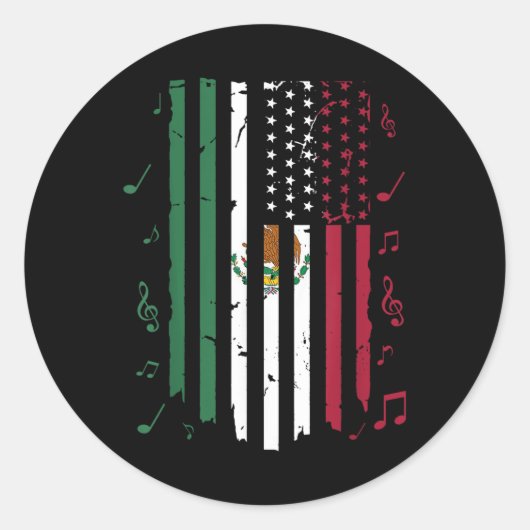 メキシコ米国国旗パトリオットメキシコ国旗 ラウンドシール (正面)