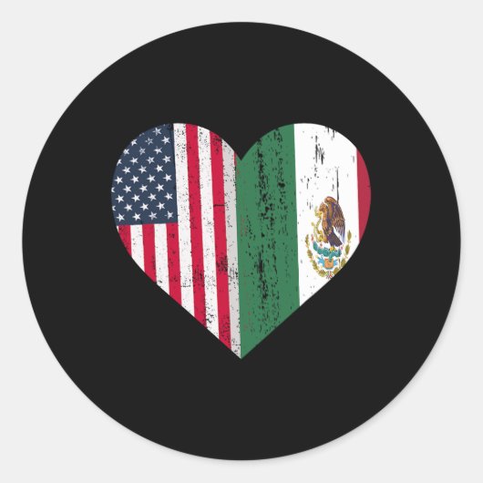 メキシコ米国国旗パトリオットメキシコ国旗 ラウンドシール (正面)