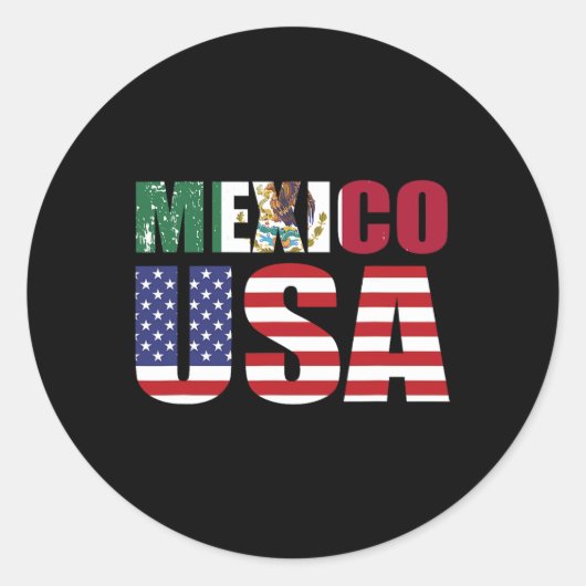 メキシコ米国国旗パトリオットメキシコ国旗 ラウンドシール (正面)