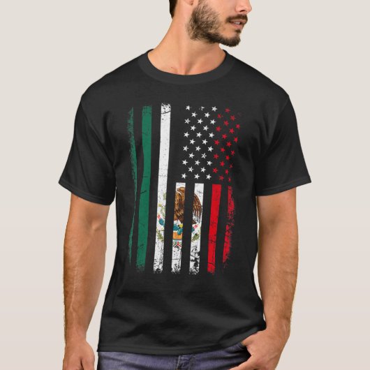 メキシコ米国国旗メキシコのルーツ・メキシコ・アメリカ Tシャツ (正面)