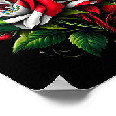 メキシコ米国国旗メキシコ国旗アメリカ国旗のバラFl ポスター (角)