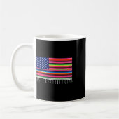 メキシコ米国国旗Serape Cinco De Mayo Par コーヒーマグカップ (左)