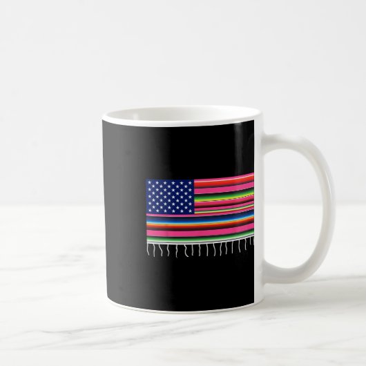 メキシコ米国国旗Serape Cinco De Mayo Par コーヒーマグカップ (右)