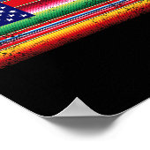メキシコ米国国旗Serape Cinco De Mayo Par ポスター (角)