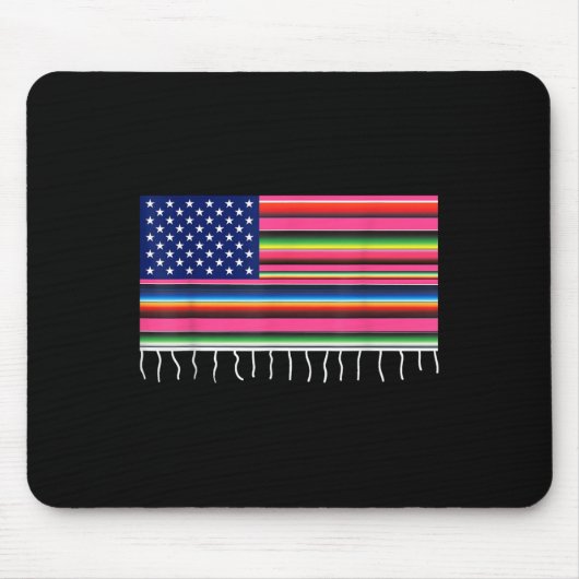メキシコ米国国旗Serape Cinco De Mayo Par マウスパッド (正面)