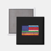 メキシコ米国国旗Serape Cinco De Mayo Par マグネット (正面/裏面)