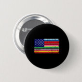 メキシコ米国国旗Serape Cinco De Mayo Par 缶バッジ (正面&裏面)