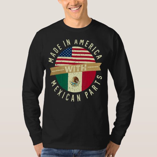 メキシコ米国市民権米国メキシコ国旗のチカン Tシャツ (正面)