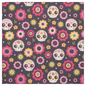 メキシコ糖スカル花柄 ファブリック (見本)