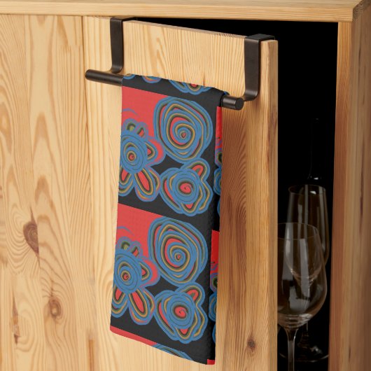 メキシコ系アメリカフローラスワールデザイン キッチンタオル (三つ折り)