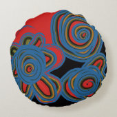 メキシコ系アメリカフローラスワールデザイン ラウンドクッション (裏面)