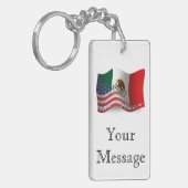 メキシコ系アメリカ人の振る旗 キーホルダー (正面左)