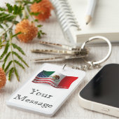 メキシコ系アメリカ人の振る旗 キーホルダー (正面右)